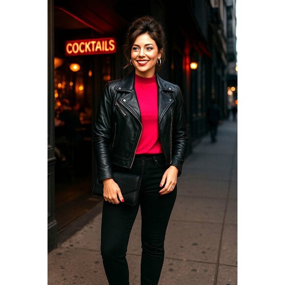 Alfani Petites PS Fuchsia Pink Mock Turtleneck Stretch Short Sleeve Top Citywear - Picture 4 of 12